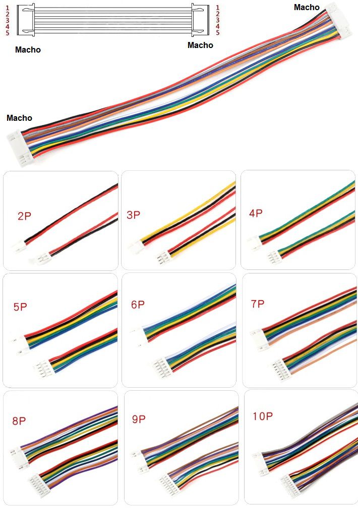 Conector JST GH 1.25mm Macho-Macho con Cable